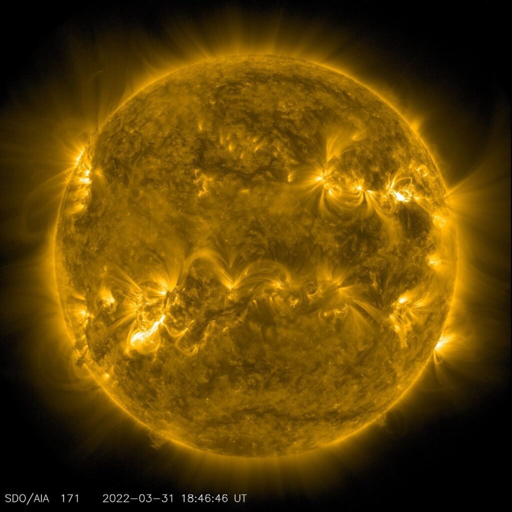 Space Weather Forecasters Test Earlier Warnings for Satellites the Sun erupting with a bright solar flare
